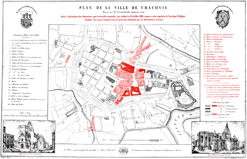 18.07.2017 "Ekspresem przez historię" 1 1024px krakow cityplan by m niewiarowski 1850 1