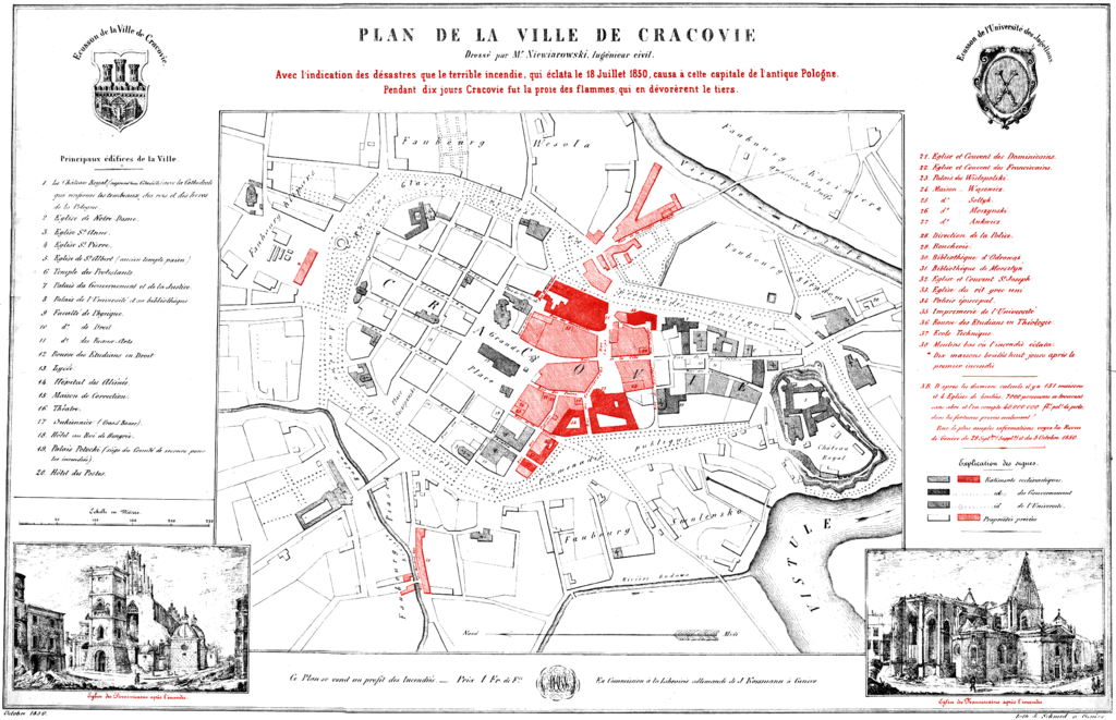 1024px krakow cityplan by m niewiarowski 1850