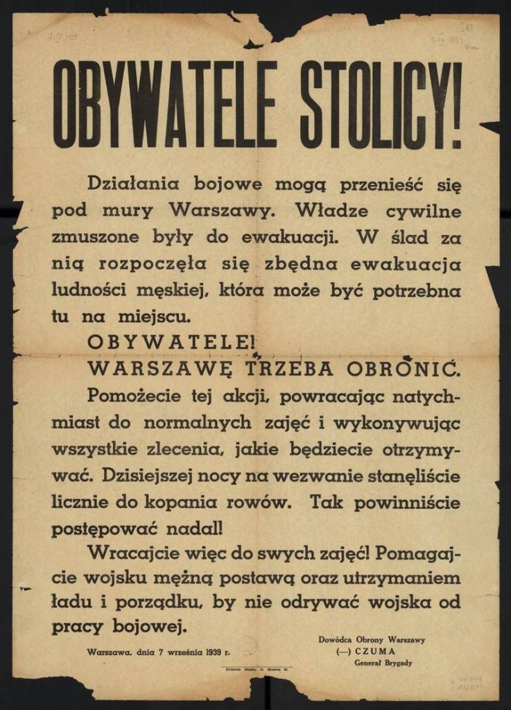 800px obywatele stolicy odezwa general czuma 7 wrzesnia 1939