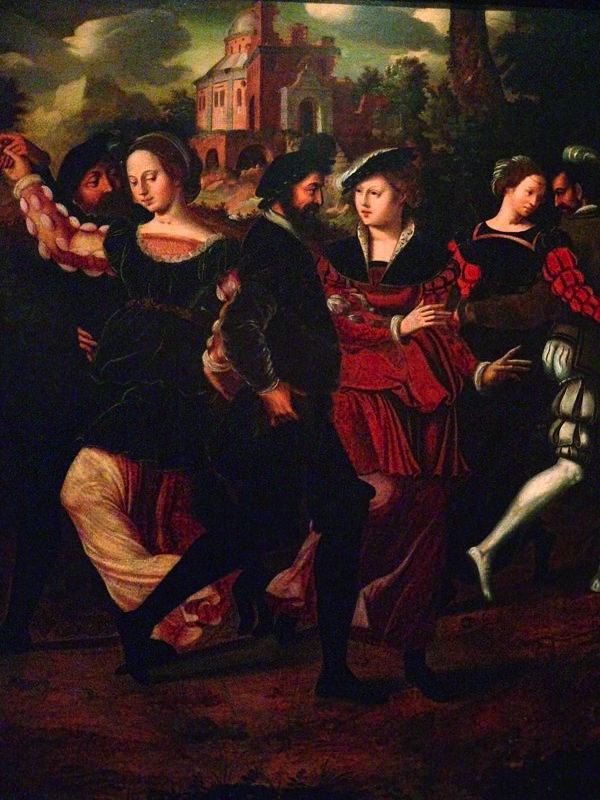 ambrosius benson elegant couples dancing in a landscape leo sobre tabla museo de bellas artes de la universidad de utah utah usa 1