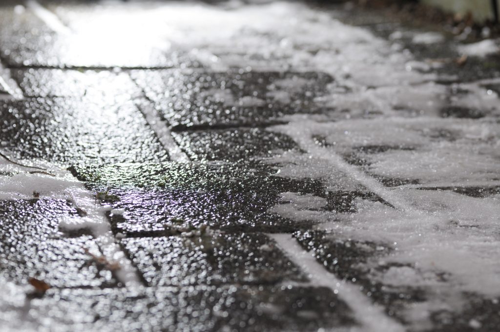 black ice on footway