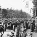 Kaltblutbespannte Geschütze bei dem Vorbeimarsch am Führer in Warschau am 5.10.1939.