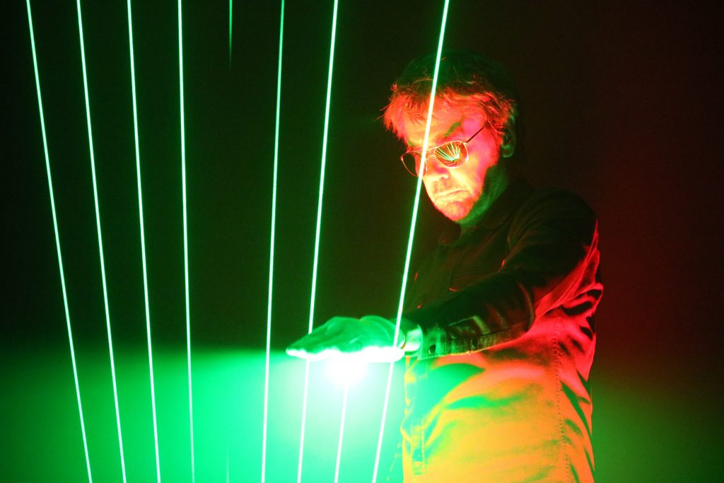 jarre playing laserharp