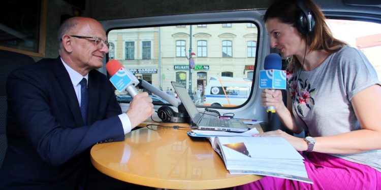 2017.08.15 , Lublin . Specjalna audycja z okazji 700-lecie Lublina . Prowadzi Agnieszka Krawiec . Fot. Piotr Michalski