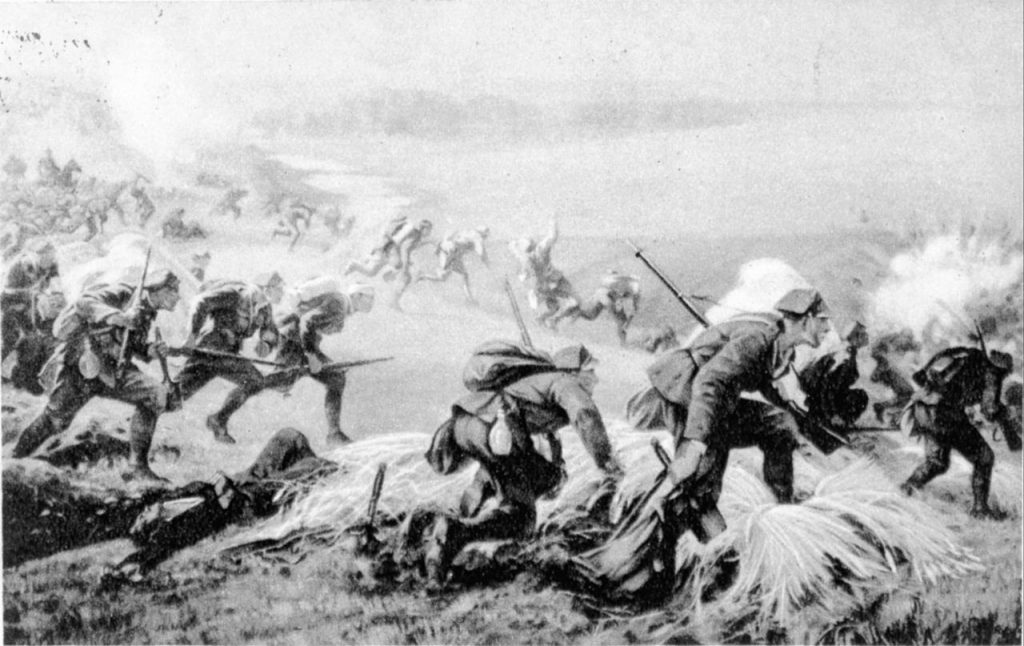 reprodukcja obrazu atak czwartakow pod jastkowem 31 lipca 1915 r. mal. jozef ryszkiewicz syn