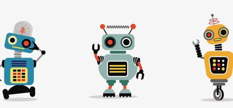 set of retro robots to use in your designs for greeting cards, kids t-shirts, stickers, website