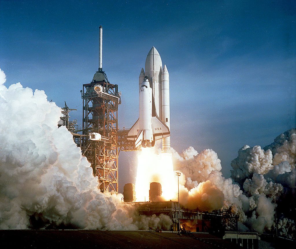 space shuttle columbia launching 1