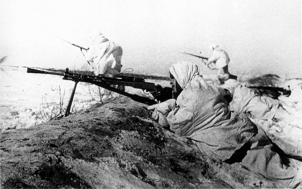 soviet machinegunner opened covering fire