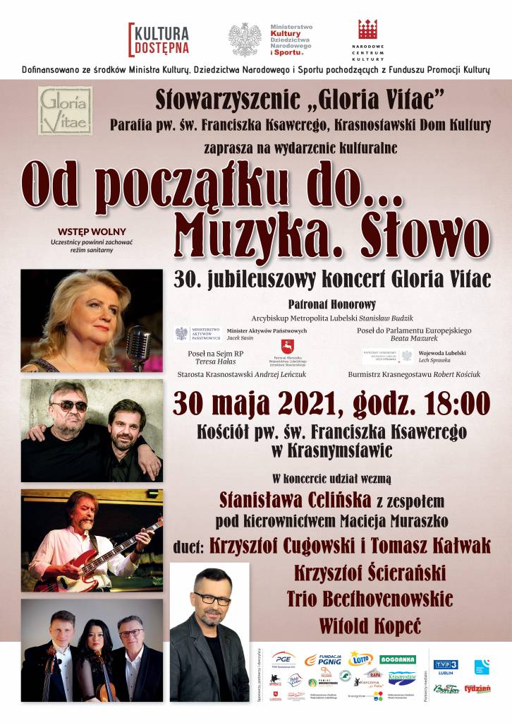 plakat 30. jubileuszowy koncert gloria vitae 2021 05 30 135834