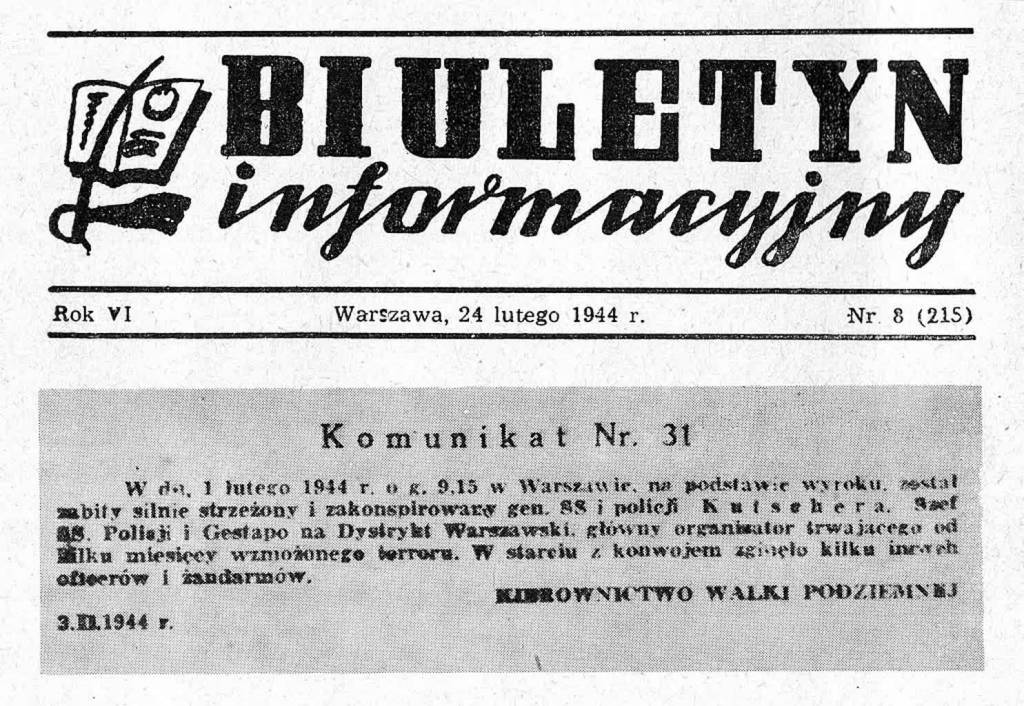 biuletyn informacyjny 24 lutego 1944 po akcji kutschera 2022 02 03 111847